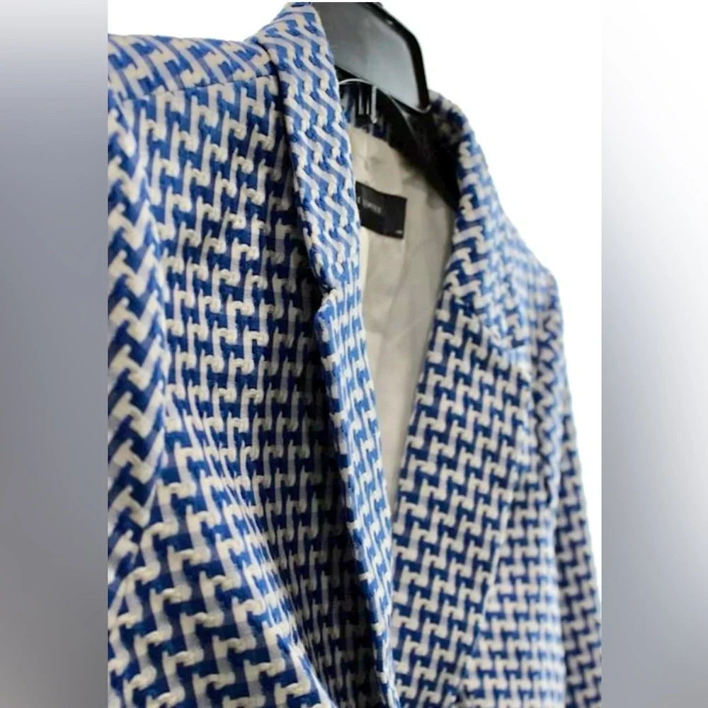 The Limited Blue White Single Button Jacket Womens - size L - Picture 3 of 8
